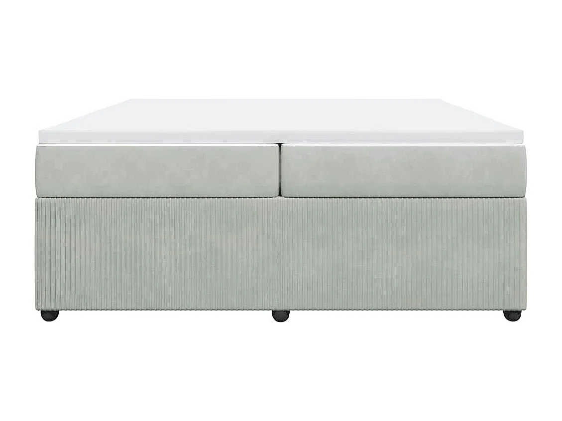 Boxspring met matras fluweel lichtgrijs 200x200 cm