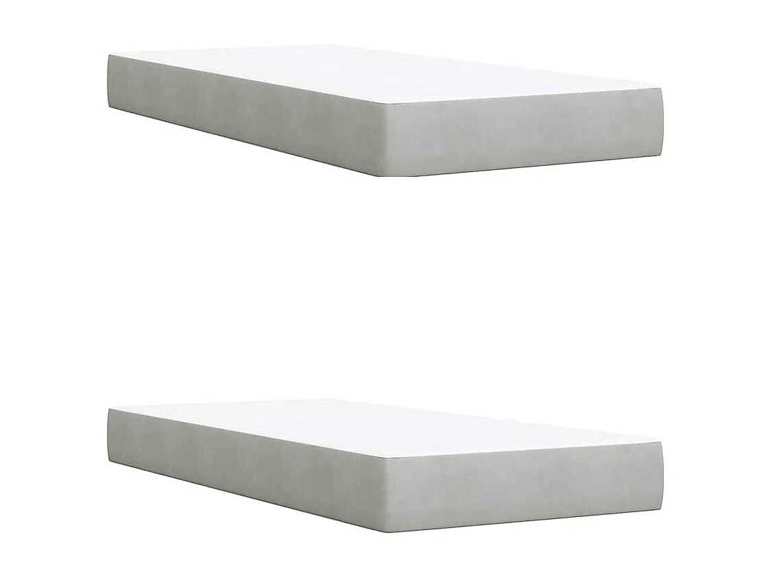 Boxspring met matras fluweel lichtgrijs 200x200 cm