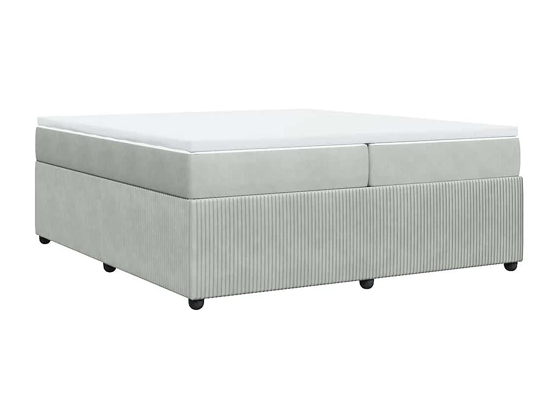 Boxspring met matras fluweel lichtgrijs 200x200 cm