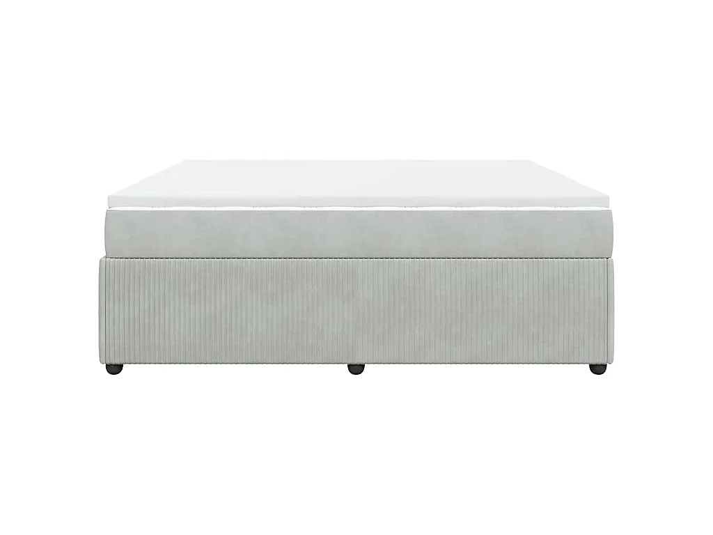 Cama com molas/colchão 200x200 cm veludo cinzento-claro