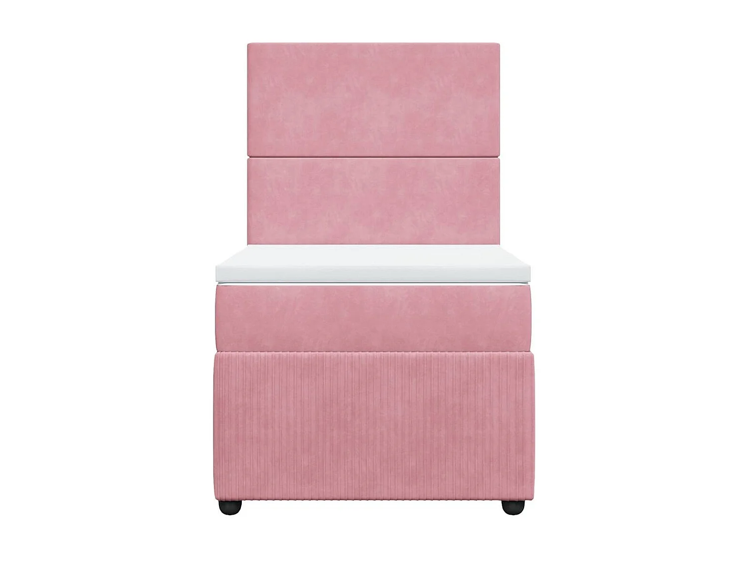 Cama com molas/colchão 100x200 cm veludo rosa