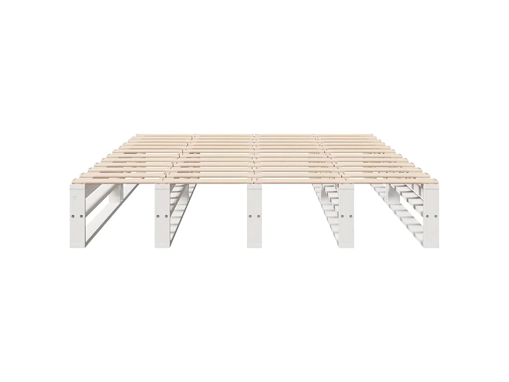 Cadre de lit sans matelas blanc 140x200 cm bois de pin massif