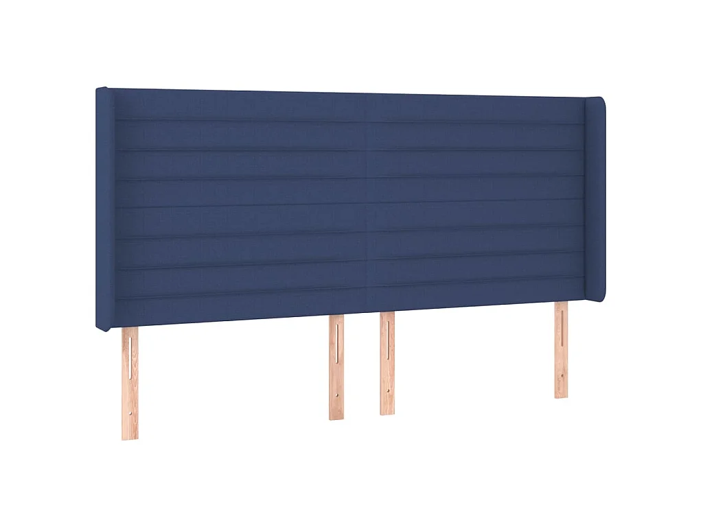 Sommier à lattes de lit matelas et LED Bleu 180x200 cm Tissu