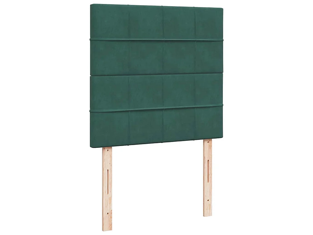 Cama box spring con colchón terciopelo verde oscuro 100x200 cm