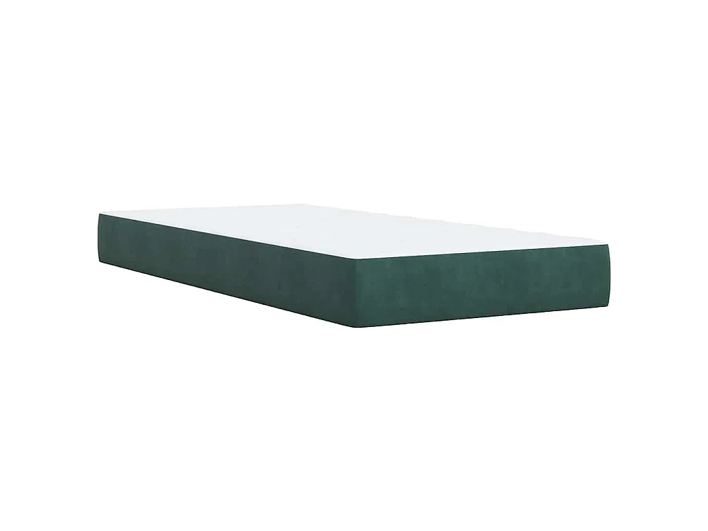 Cama box spring con colchón terciopelo verde oscuro 100x200 cm