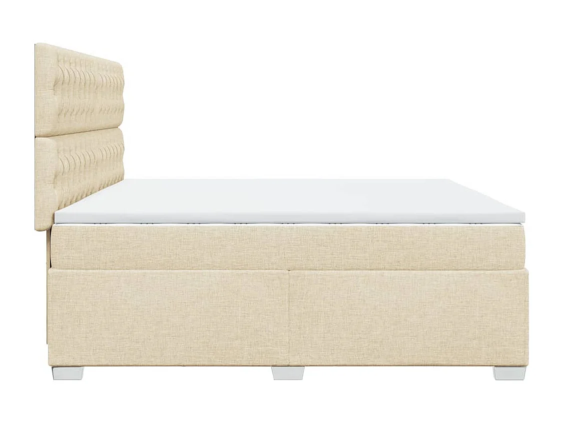 Giroletto a Molle con Materasso Crema 200x200 cm in Tessuto