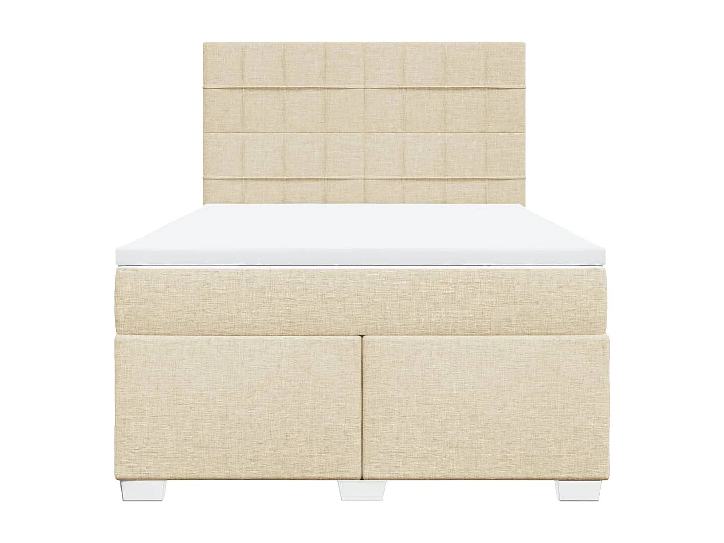 Sommier à lattes de lit avec matelas Crème 140x200 cm Tissu