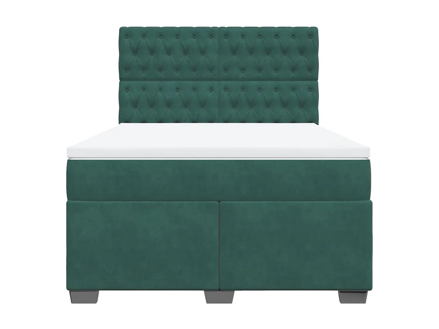 Boxspring met matras fluweel donkergroen 160x200 cm