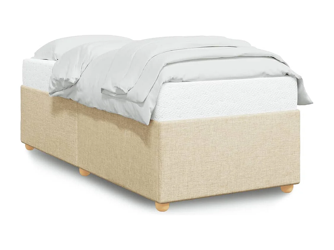 Bedframe zonder matras 90x200 cm stof crèmekleurig