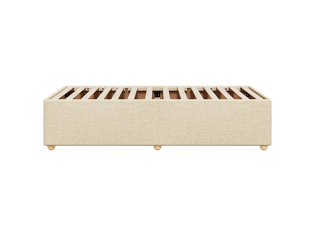Cadre de lit sans matelas crème 90x200 cm tissu