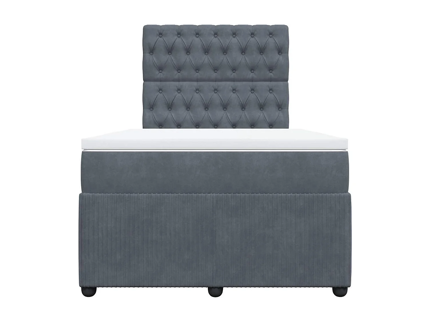 Sommier à lattes de lit et matelas Gris foncé 120x200cm Velours