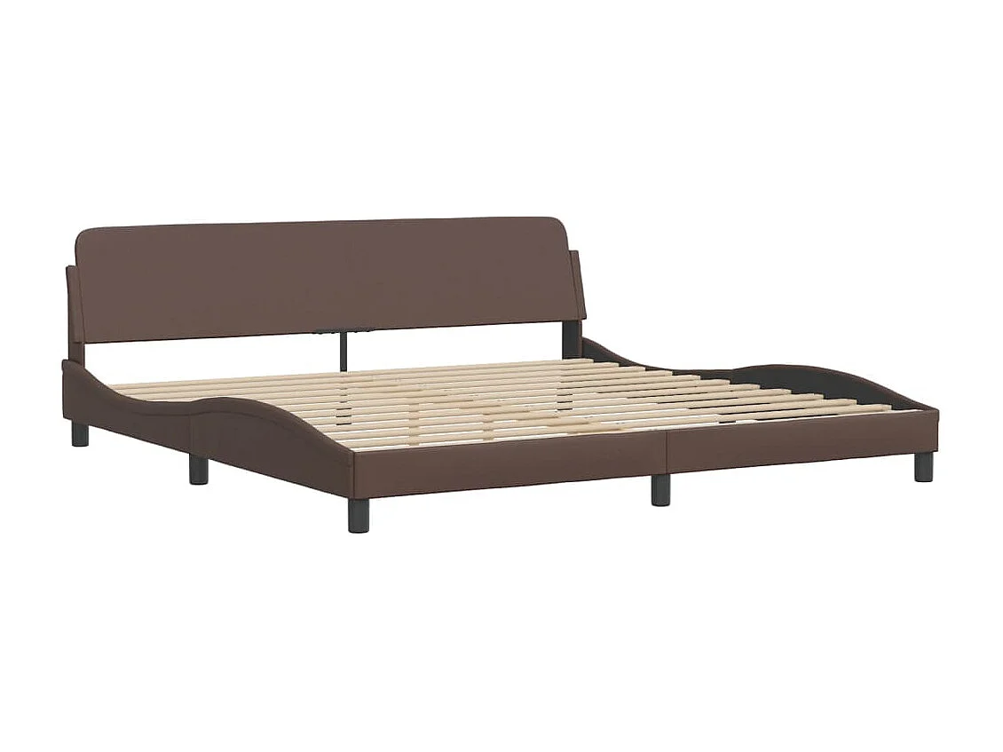Bed "Viana" met matras kunstleer bruin 200x200 cm