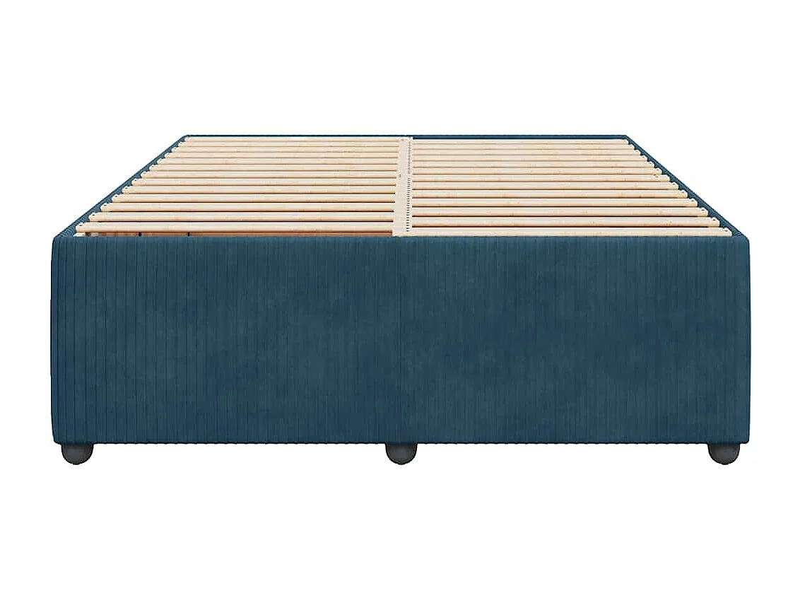 Cadre de lit sans matelas bleu 140x200 cm velours