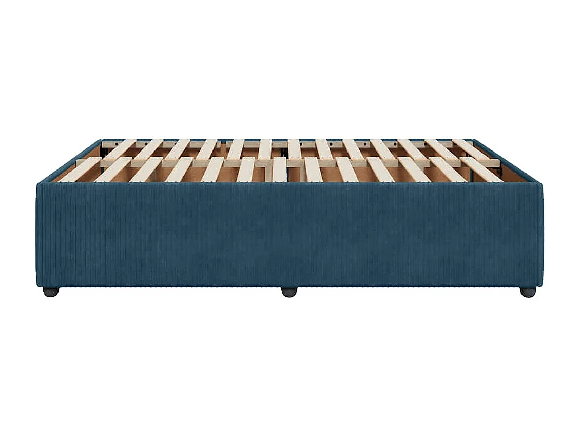 Cadre de lit sans matelas bleu 140x200 cm velours