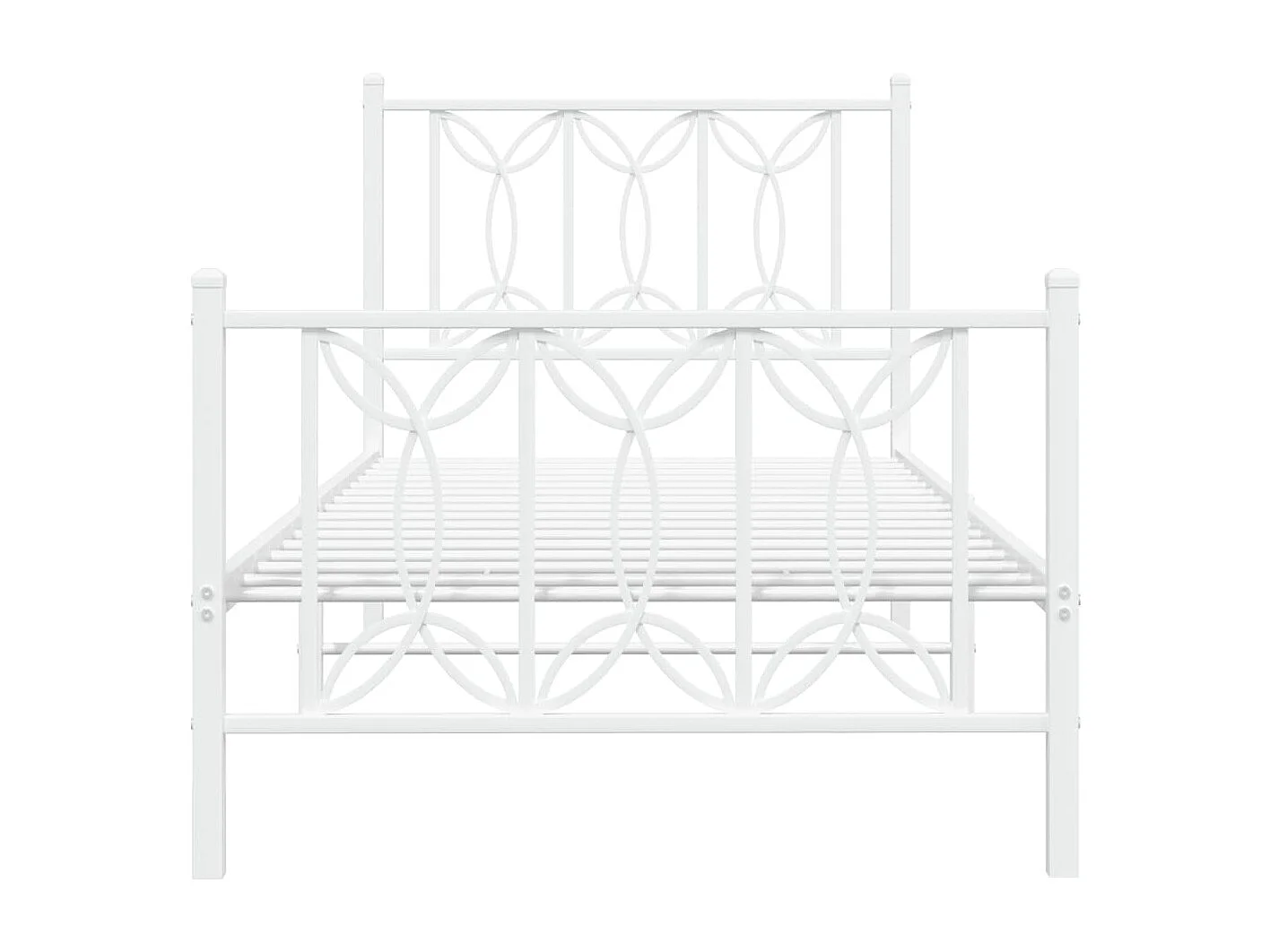 Giroletto con Testiera e Pediera Metallo Bianco 80x200 cm