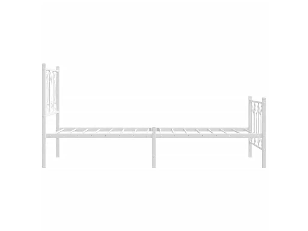 Giroletto con Testiera e Pediera Metallo Bianco 80x200 cm