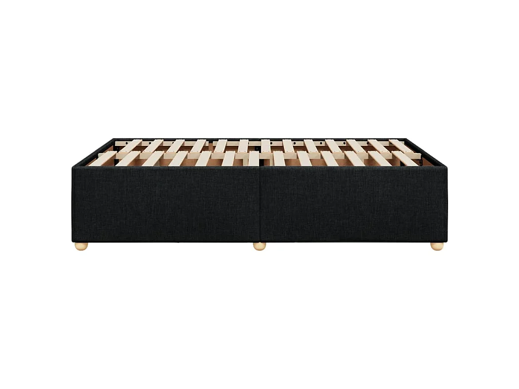 Cadre de lit sans matelas noir 120x190 cm tissu