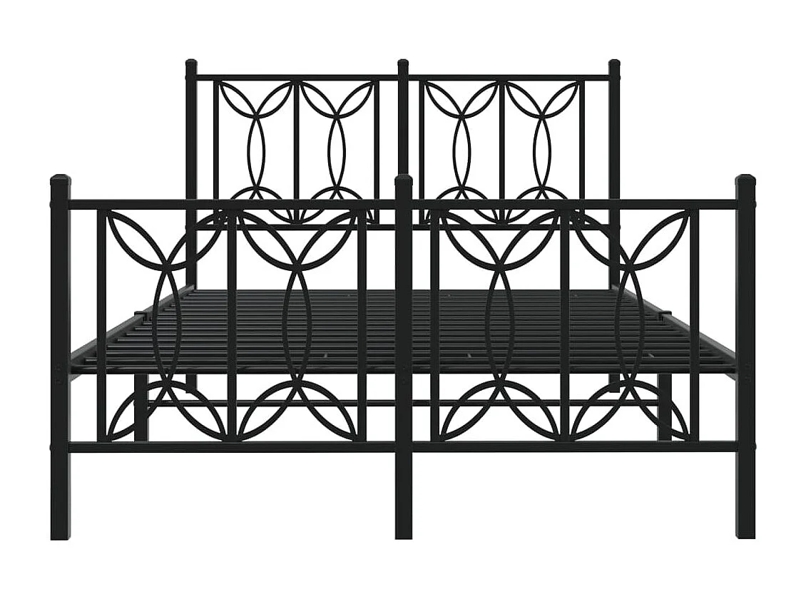 Estrutura de cama com cabeceira e pés 120x200 cm metal preto