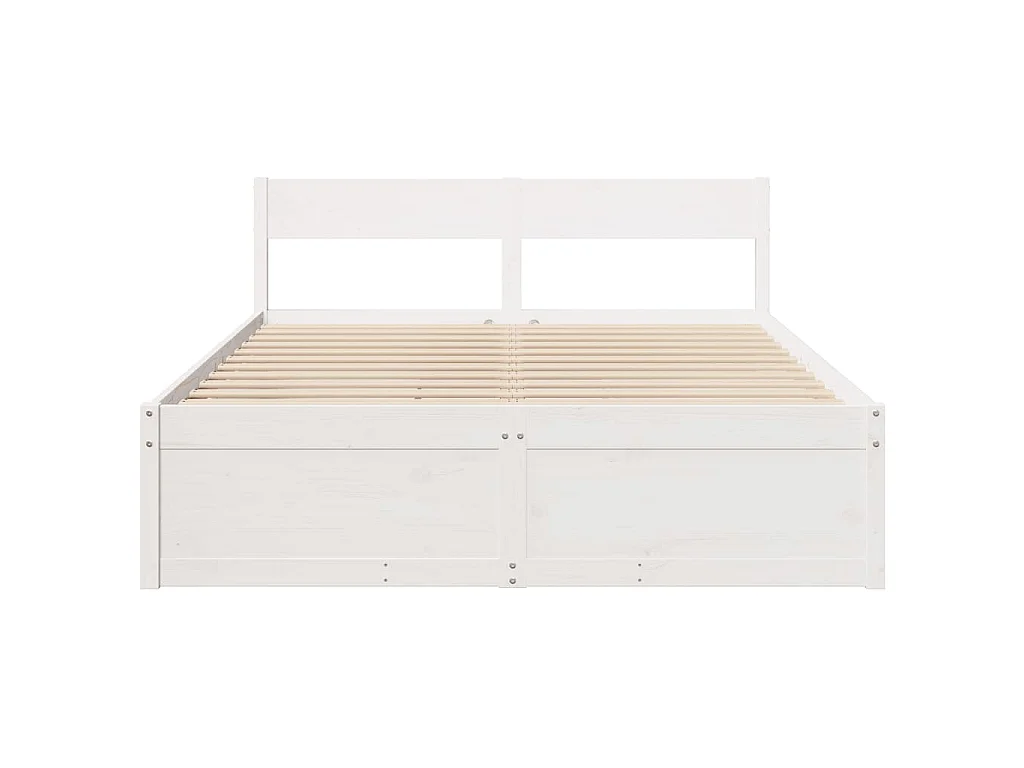 Bedframe zonder matras massief grenenhout wit 160x200 cm