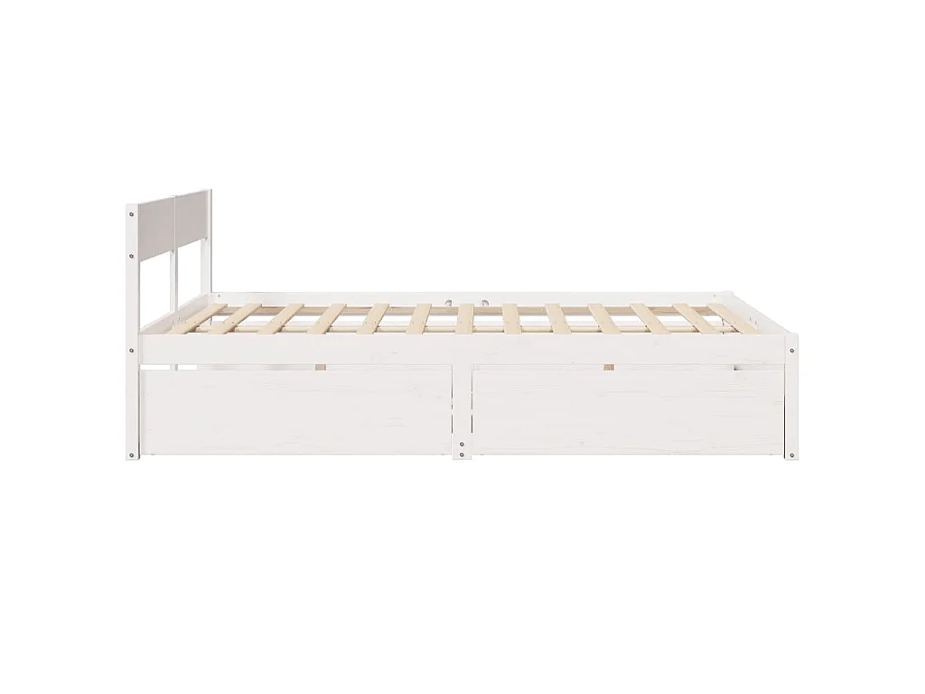 Bedframe zonder matras massief grenenhout wit 160x200 cm