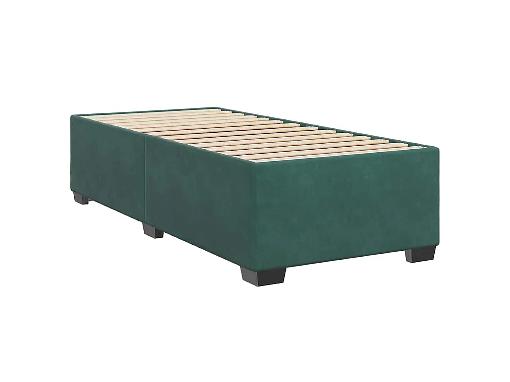 Boxspringbett mit Matratze Dunkelgrün 80x200 cm Samt