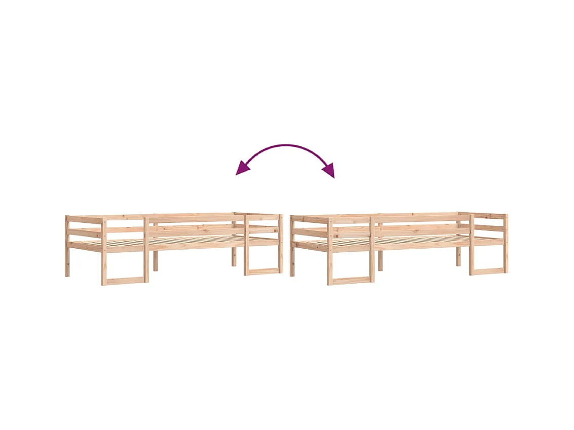 Kinderbedframe massief grenenhout 75x190 cm