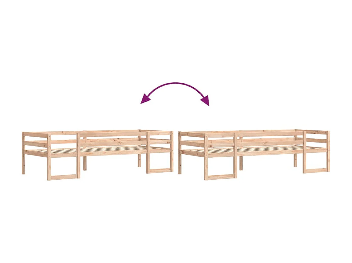 Cadre de lit pour enfants sans matelas 75x190 cm pin massif