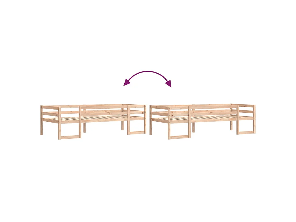Cadre de lit pour enfants sans matelas 75x190 cm pin massif