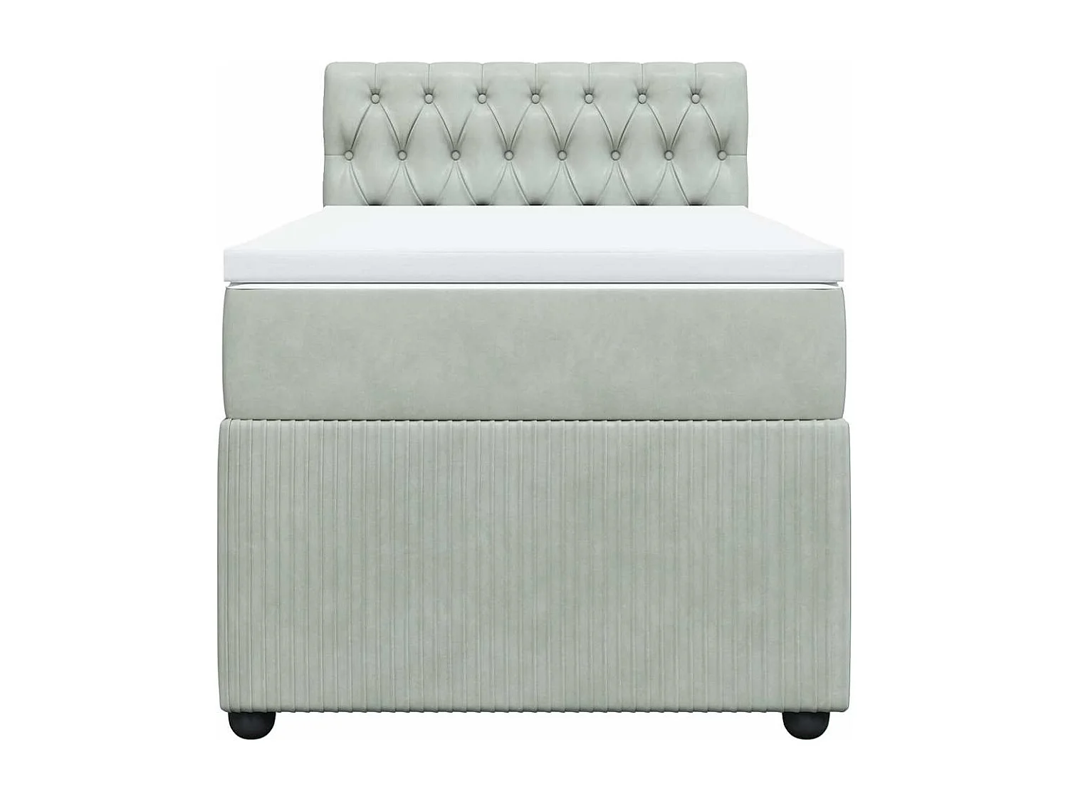 Boxspring met matras fluweel lichtgrijs 90x190 cm