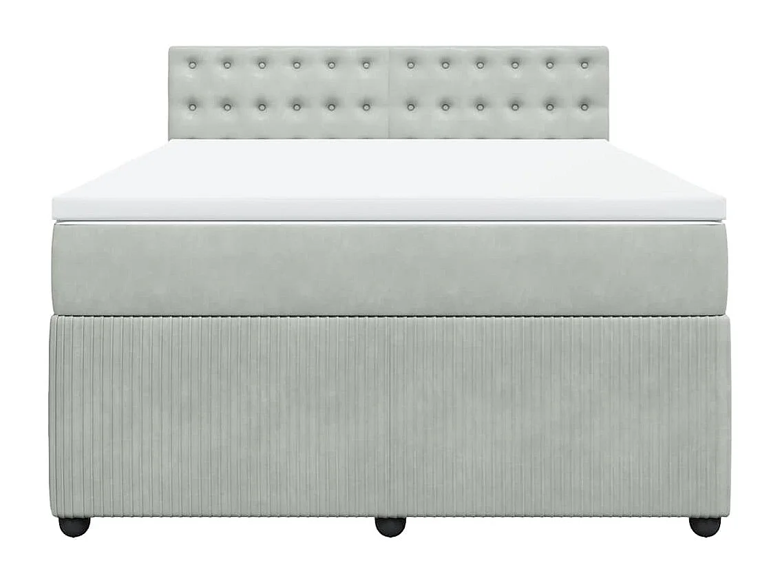 Sommier à lattes de lit et matelas Gris clair 140x190cm Velours