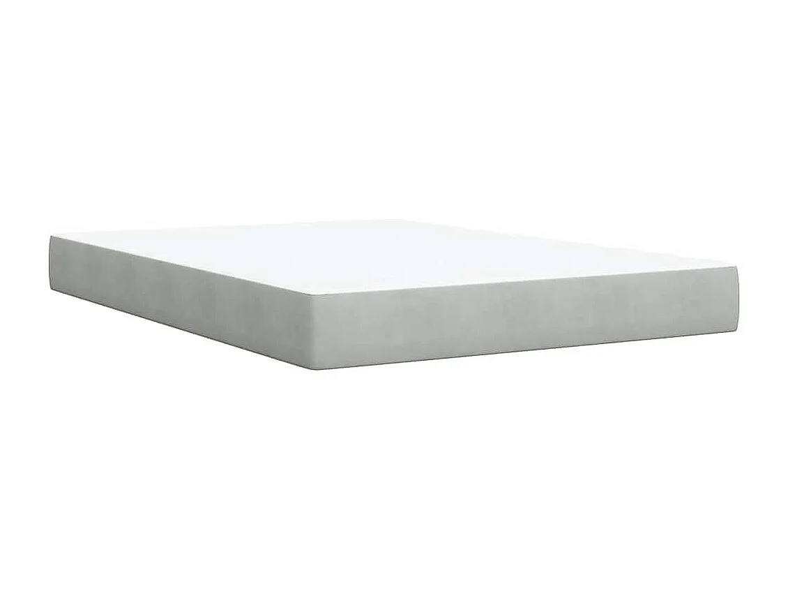 Boxspring met matras fluweel lichtgrijs 140x190 cm