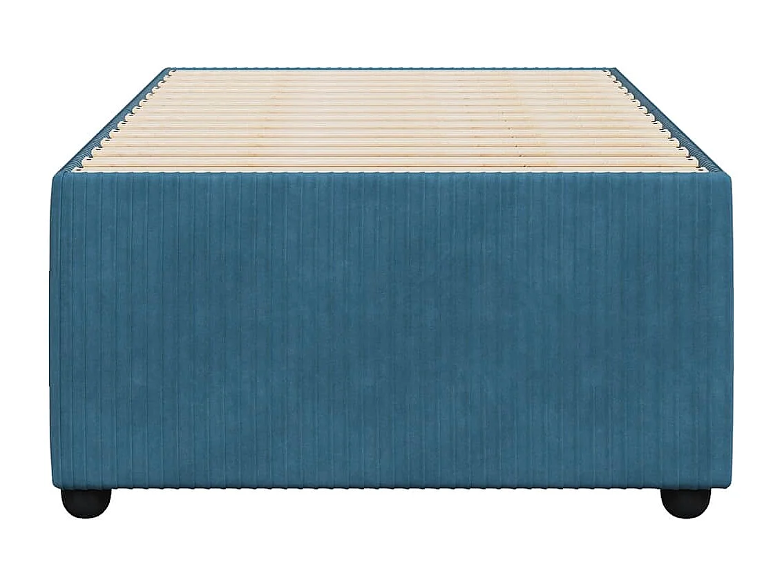 Estrutura de cama 90x190 cm veludo azul