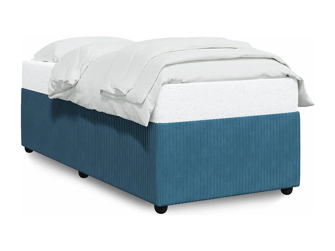 Cadre de lit sans matelas bleu 90x190 cm velours