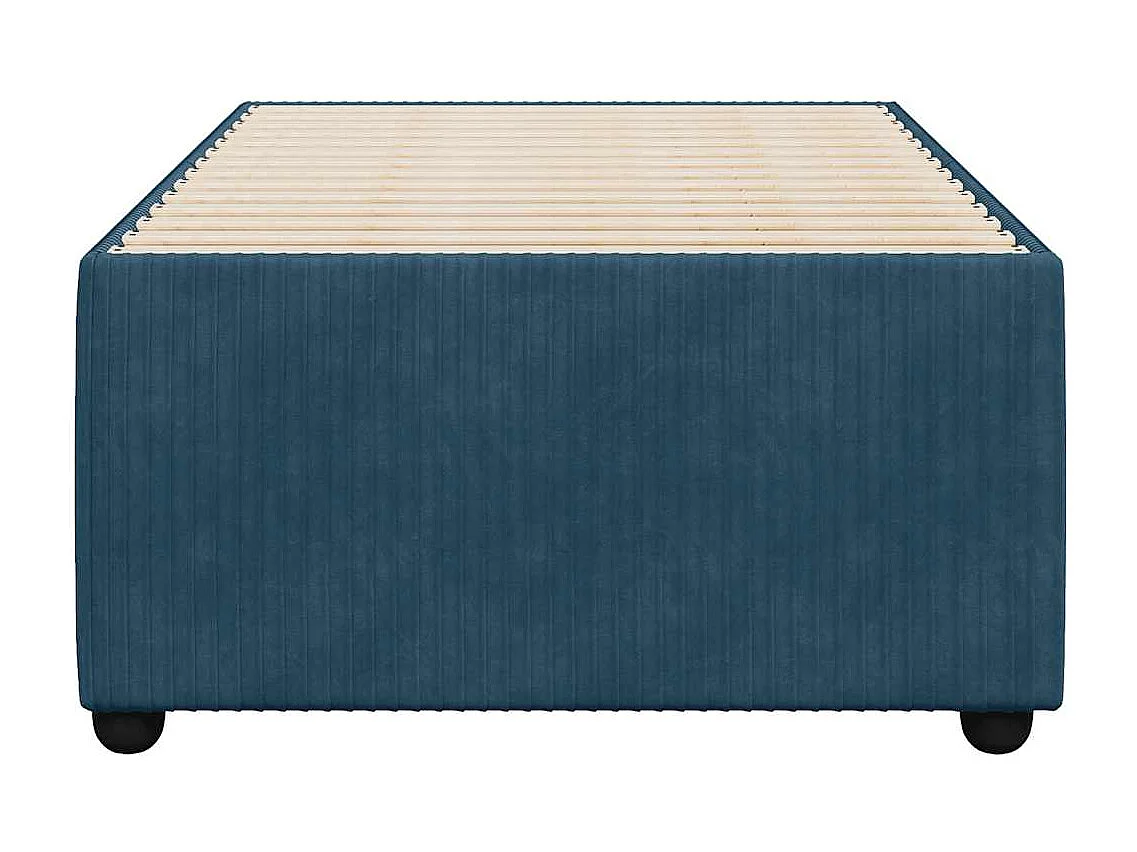 Cadre de lit sans matelas bleu 90x190 cm velours