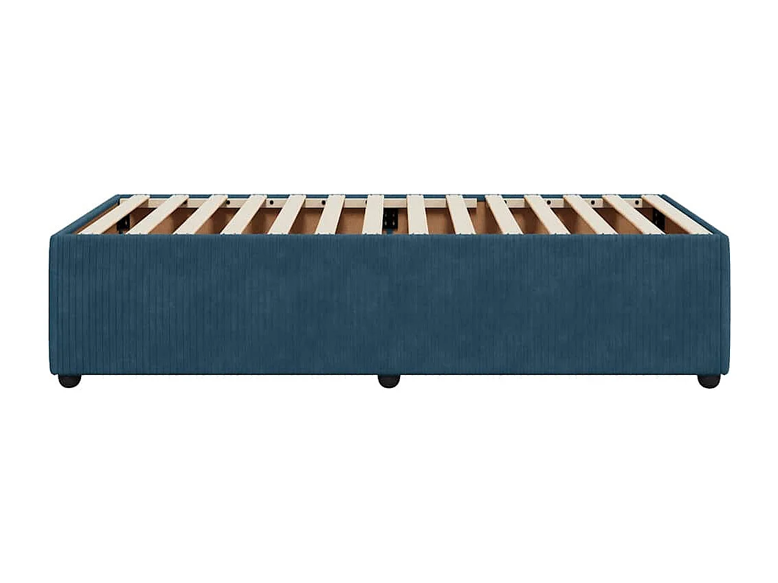 Cadre de lit sans matelas bleu 90x190 cm velours
