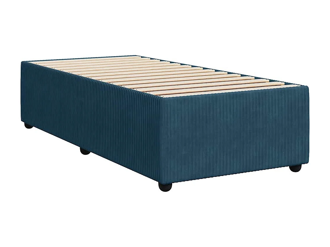 Cadre de lit sans matelas bleu 90x190 cm velours