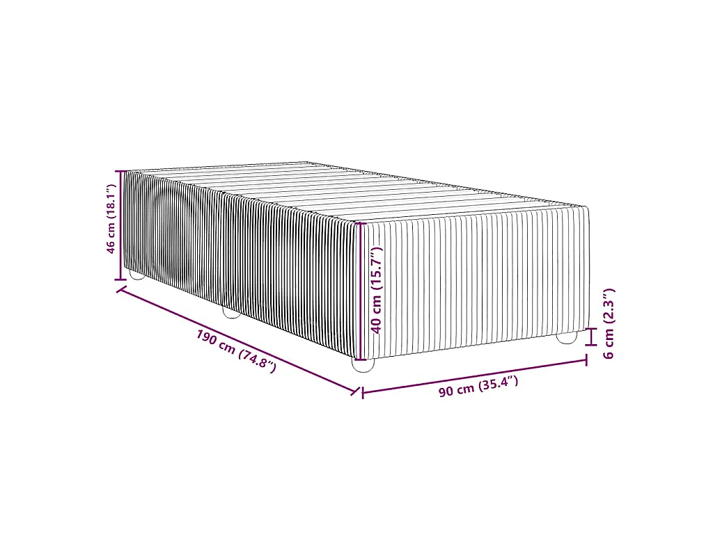 Bettgestell Blau 90x190 cm Samt