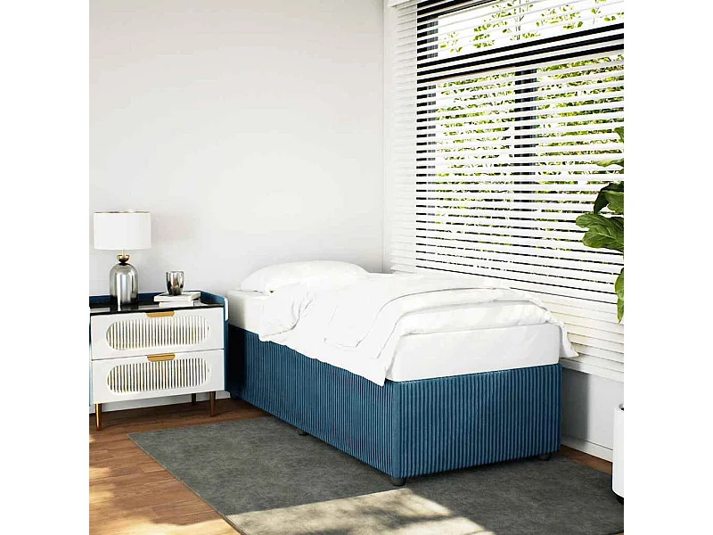 Estrutura de cama 90x190 cm veludo azul