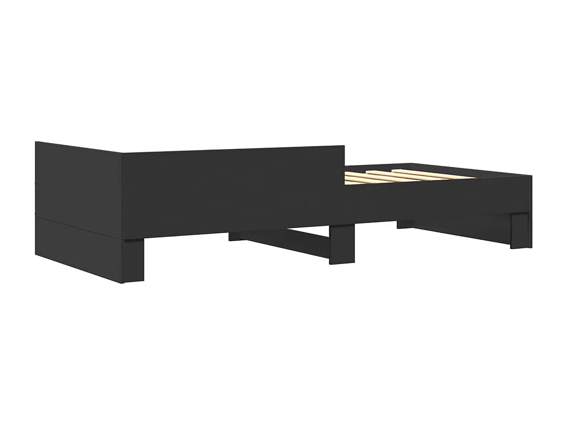 Estrutura de cama 90x190 cm derivados de madeira preto