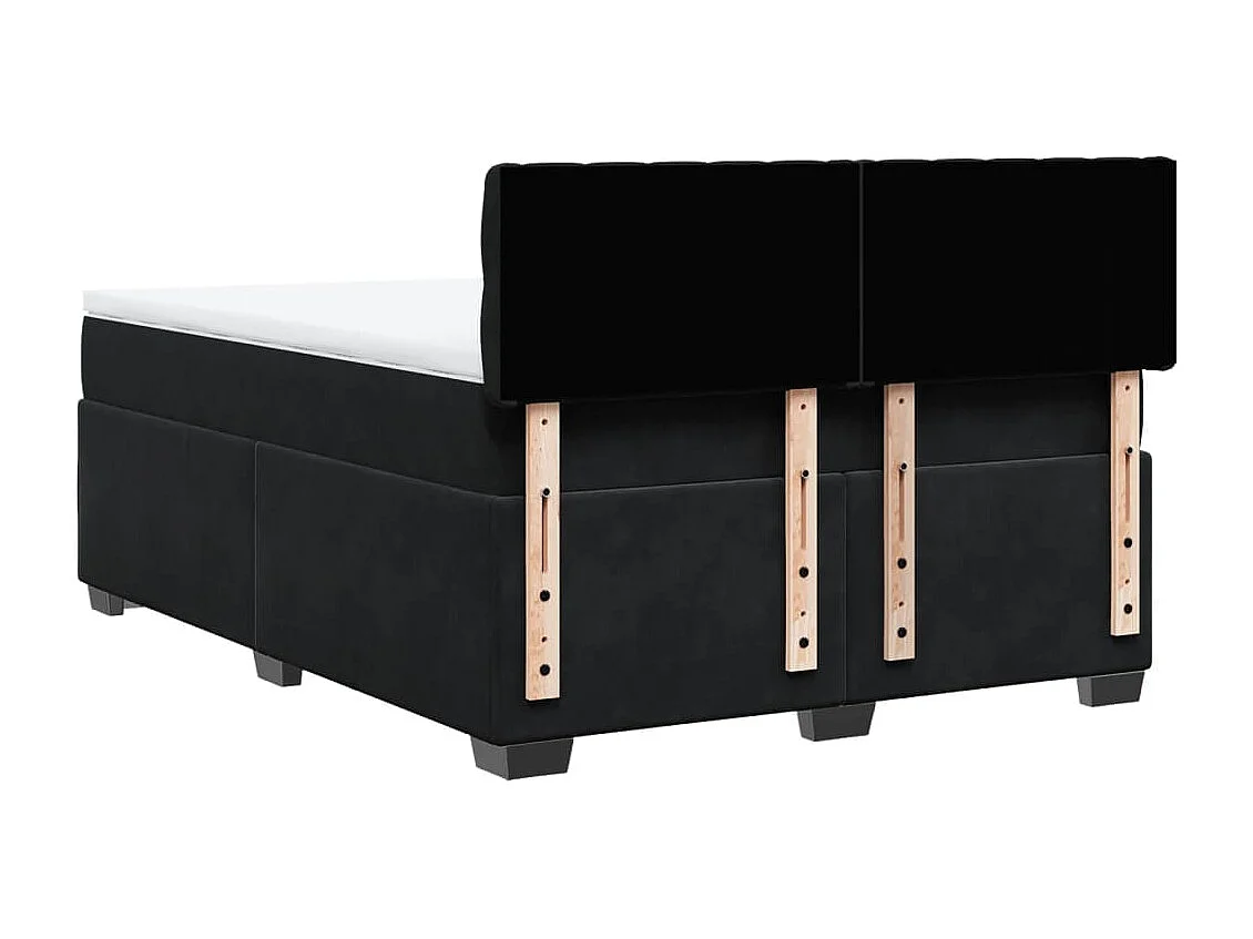 Boxspringbett mit Matratze Schwarz 140x200 cm Samt