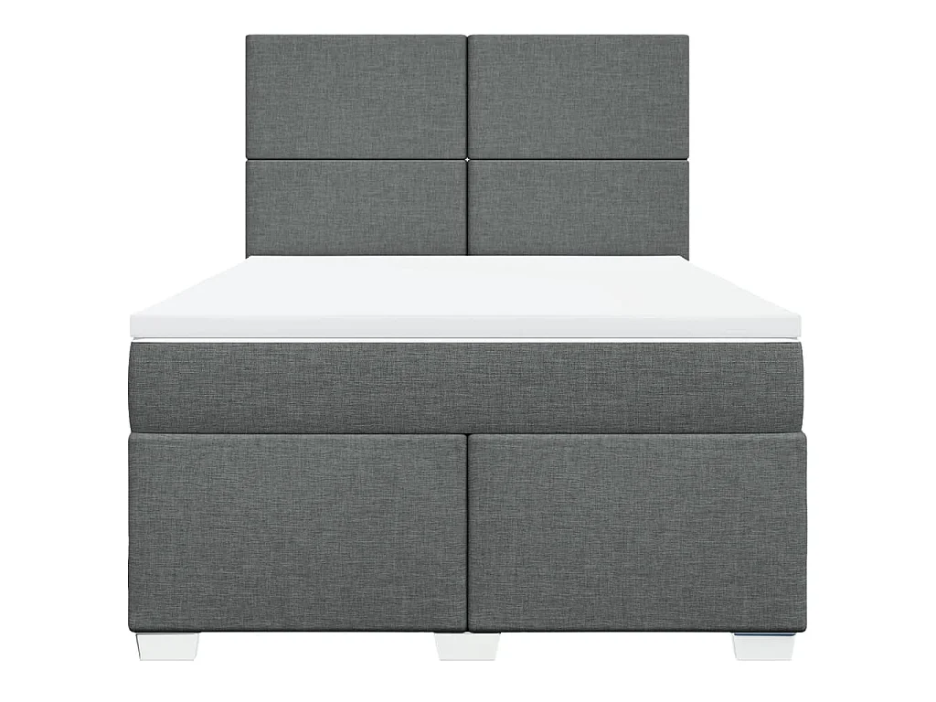 Boxspringbett mit Matratze Dunkelgrau 140x190 cm Stoff