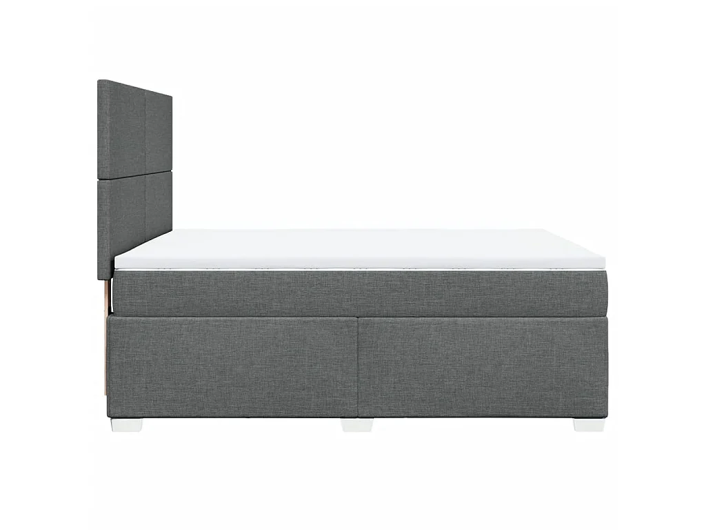 Boxspringbett mit Matratze Dunkelgrau 140x190 cm Stoff