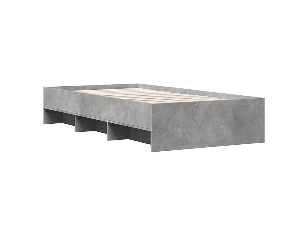 Bedframe bewerkt hout betongrijs 100x200 cm