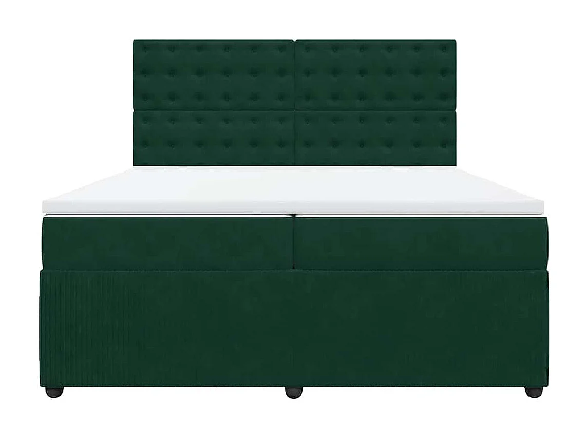 Boxspring met matras fluweel donkergroen 200x200 cm