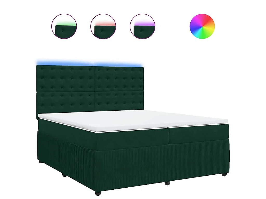 Boxspringbett mit Matratze Dunkelgrün 200x200 cm Samt