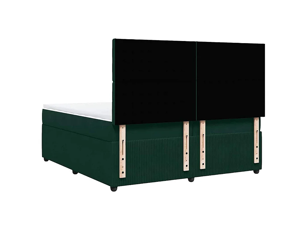 Boxspringbett mit Matratze Dunkelgrün 200x200 cm Samt