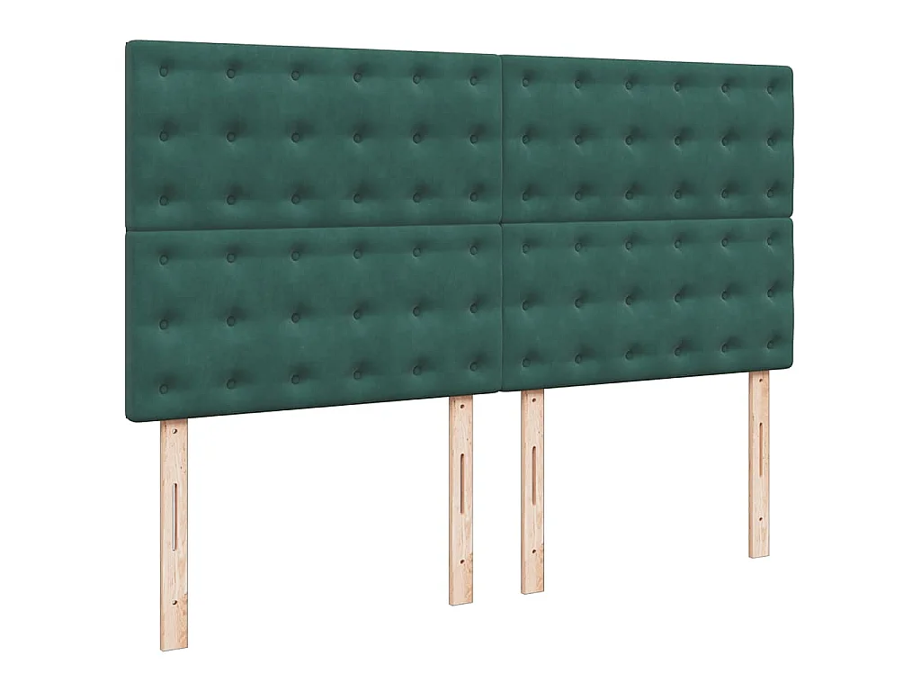 Boxspringbett mit Matratze Dunkelgrün 200x200 cm Samt