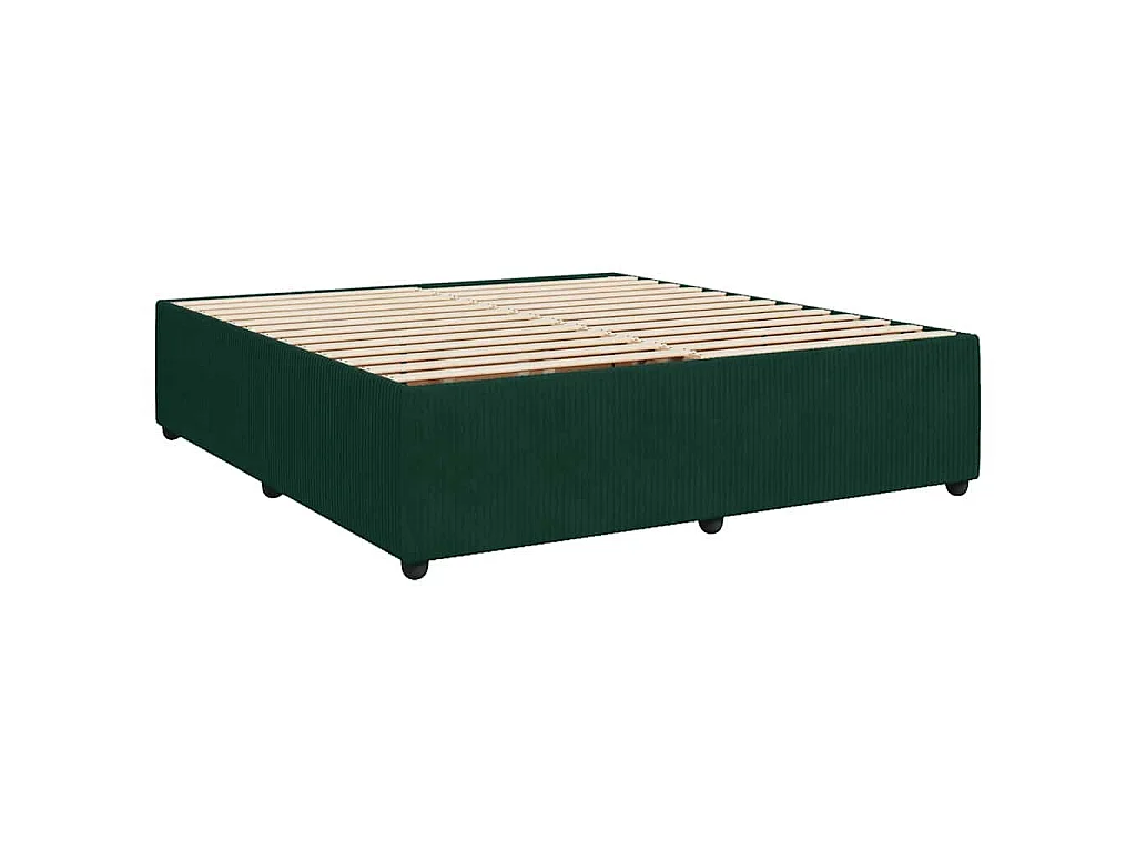 Boxspringbett mit Matratze Dunkelgrün 200x200 cm Samt