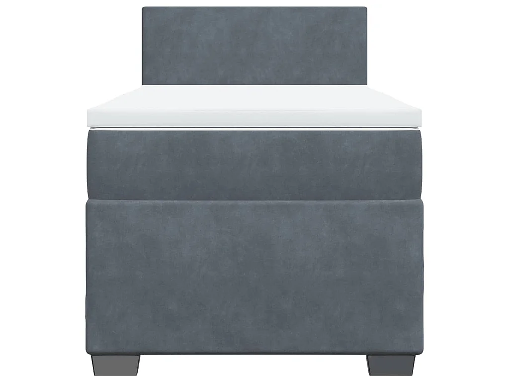 Boxspring met matras fluweel donkergrijs 90x200 cm