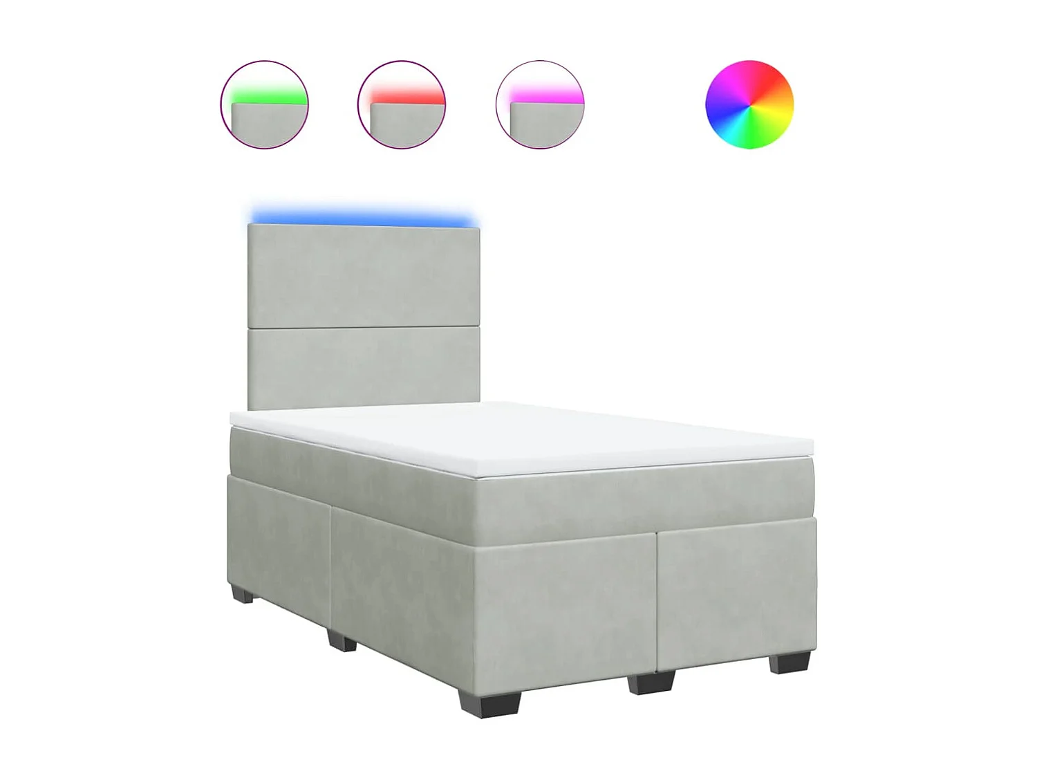 Boxspring met matras fluweel lichtgrijs 120x200 cm